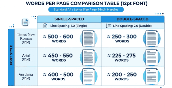 How many pages is 2000 words single spaced and double spaced
