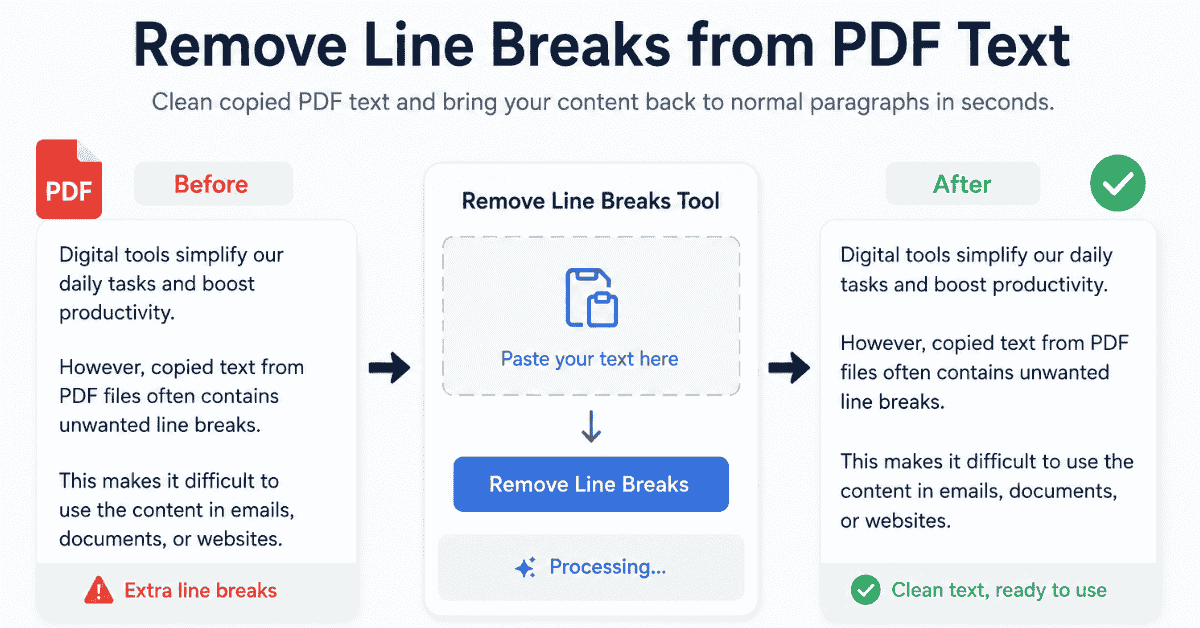Remove Line Breaks from PDF Text