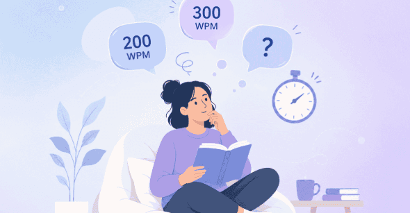 Average reading speed in words per minute