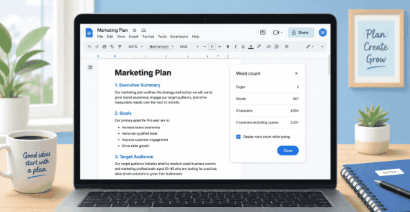 How to check word count in Google Docs