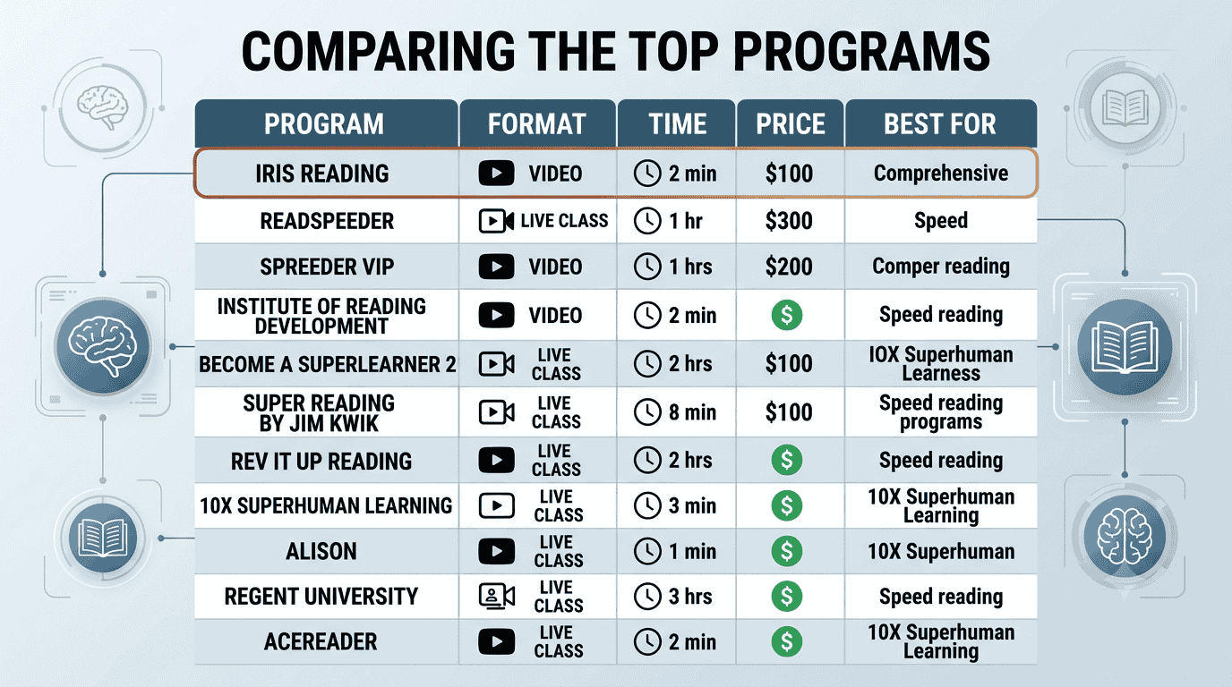 Speed Reading Courses Comparison